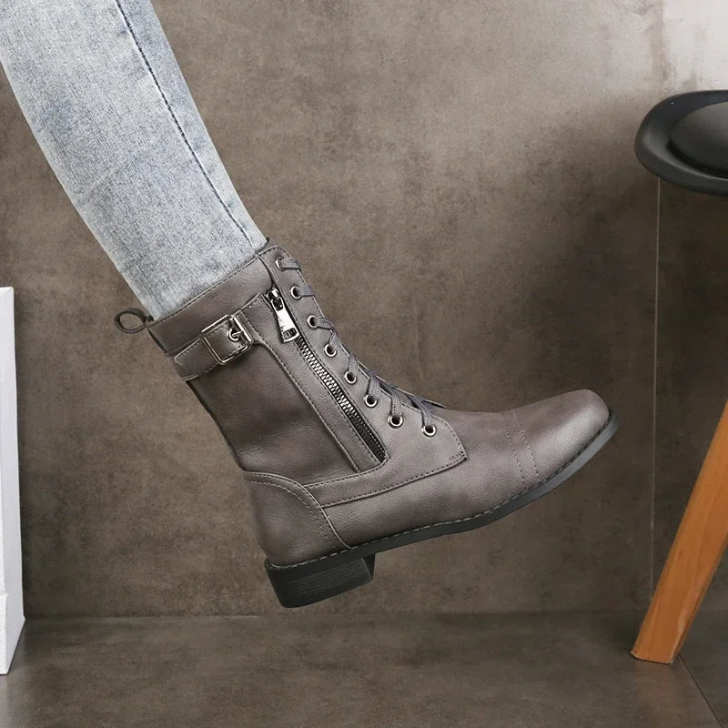Emily | Women's Motorcycle Boots | Black Boots, Plus Size-3