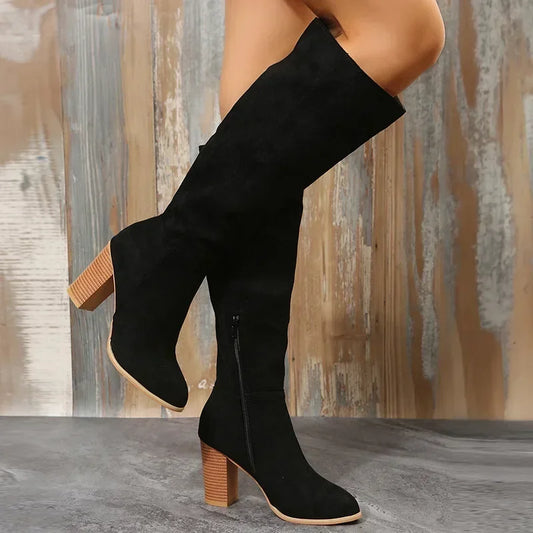 Emma | Knee High Boots | Black Knee High Boots, Retro High Heels-2