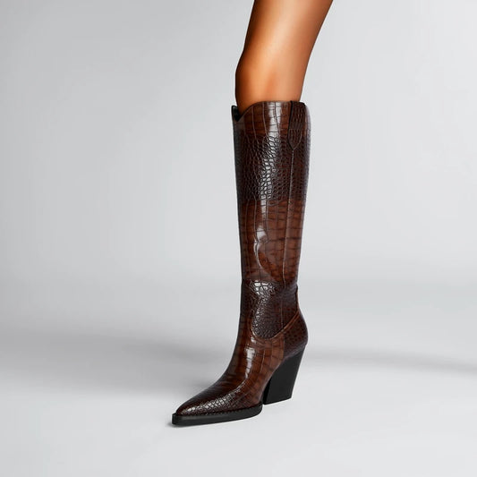 Kaky | Women's Knee High Boots | Dark Brown, Size 35-43-2