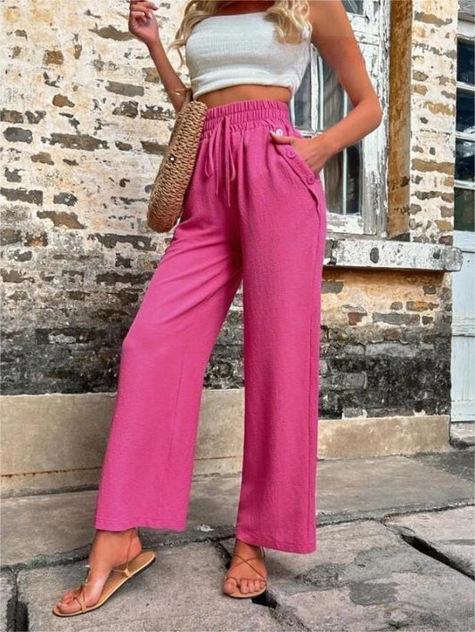 Heidi | Women's Pants | White Linen Pants | Wide Leg Pants-1