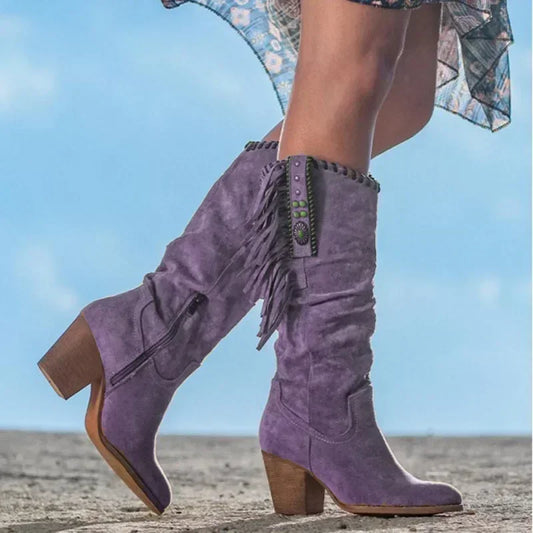 Variant image for Emma | Cowboy Boots | Black Cowboy Boots, Retro Style-3