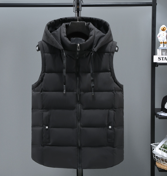 Men's Puffer Vest Black Size L Lightweight Insulated Fabric-1