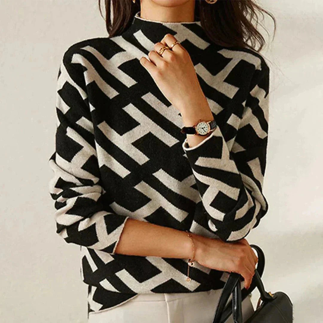 Variant image for Channah | Sweater | Sweaters For Women, Stand-Up Collar, Black-1