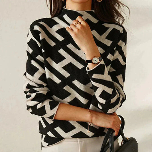 Variant image for Channah | Sweater | Sweaters For Women, Stand-Up Collar, Black-1