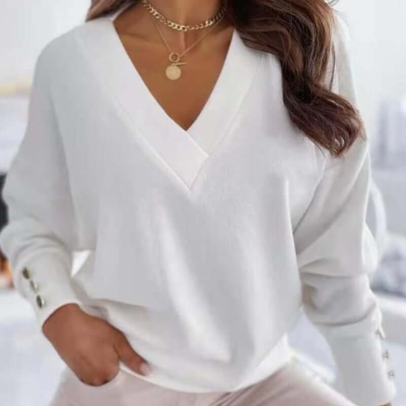 Variant image for Petra | Women's Sweater | Cozy, Elegant V-Neck Design, Soft Knitting Material-16