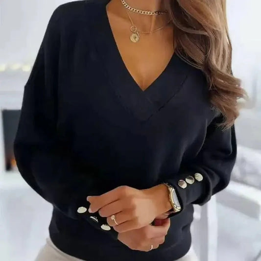 Petra | Women's Sweater | Cozy, Elegant V-Neck Design, Soft Knitting Material-1