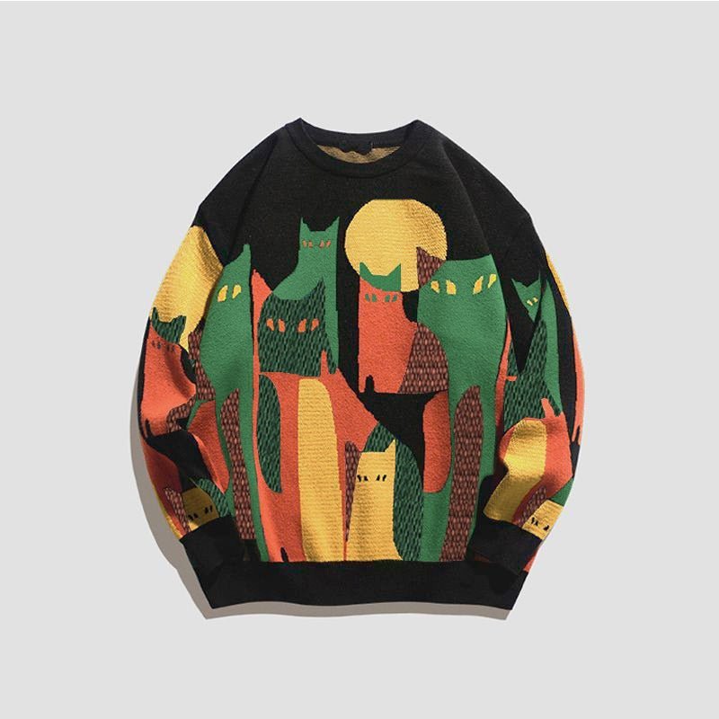 Variant image for Emma | Sweater | Cat Print, Cozy | One Size-1
