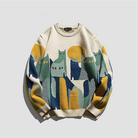 Variant image for Emma | Sweater | Cat Print, Cozy | One Size-6