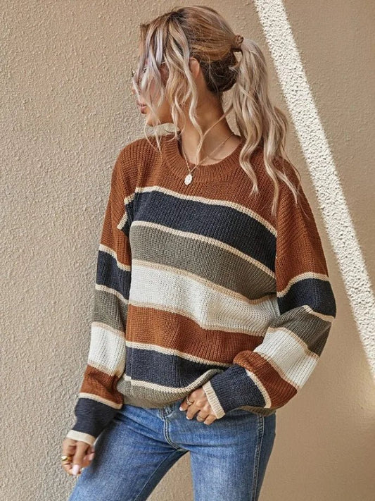 Reese | Sweater | Sweaters for Women, Cozy Stripes, Size M-1