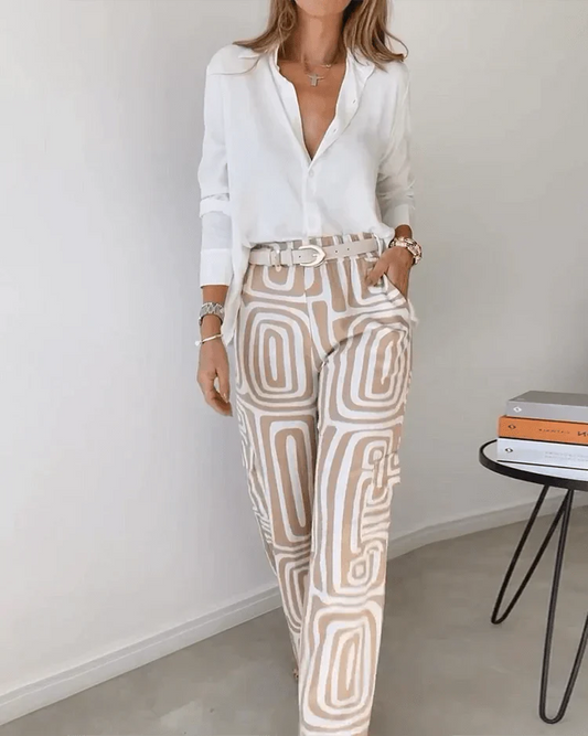 Yasmin | Blouse and Pants Set | Elegant Style, Comfortable Fit | Multiple Sizes, Various Prints-2