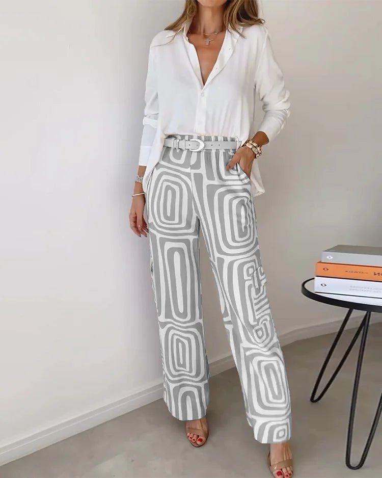 Yasmin | Blouse and Pants Set | Elegant Style, Comfortable Fit | Multiple Sizes, Various Prints-6