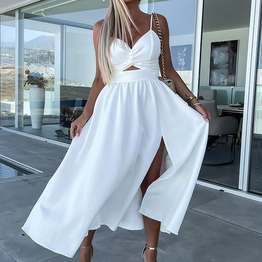 Heidi | Black Midi Dress | Floral Midi Dress | White Midi Dress-2