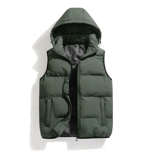 Men's Puffer Vest Black Size L Quilted Polyester-2